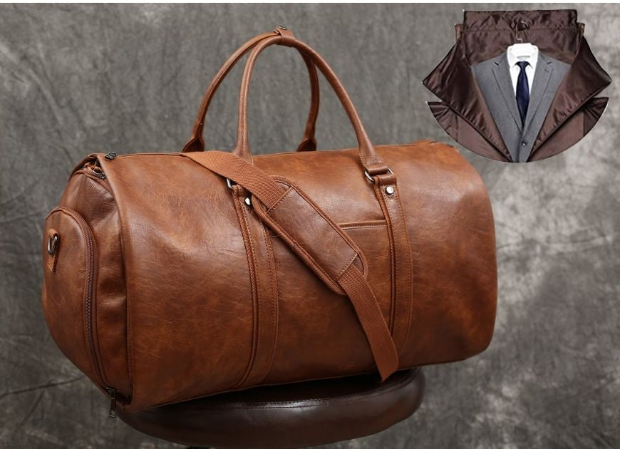 Leather Duffel Bag for Men & Women Travel Bag MK 081 – Handmade 22x12x12 in / 56x30x30 cm
