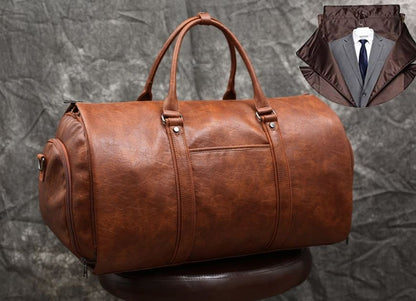 Leather Duffel Bag for Men & Women Travel Bag MK 081 – Handmade 22x12x12 in / 56x30x30 cm