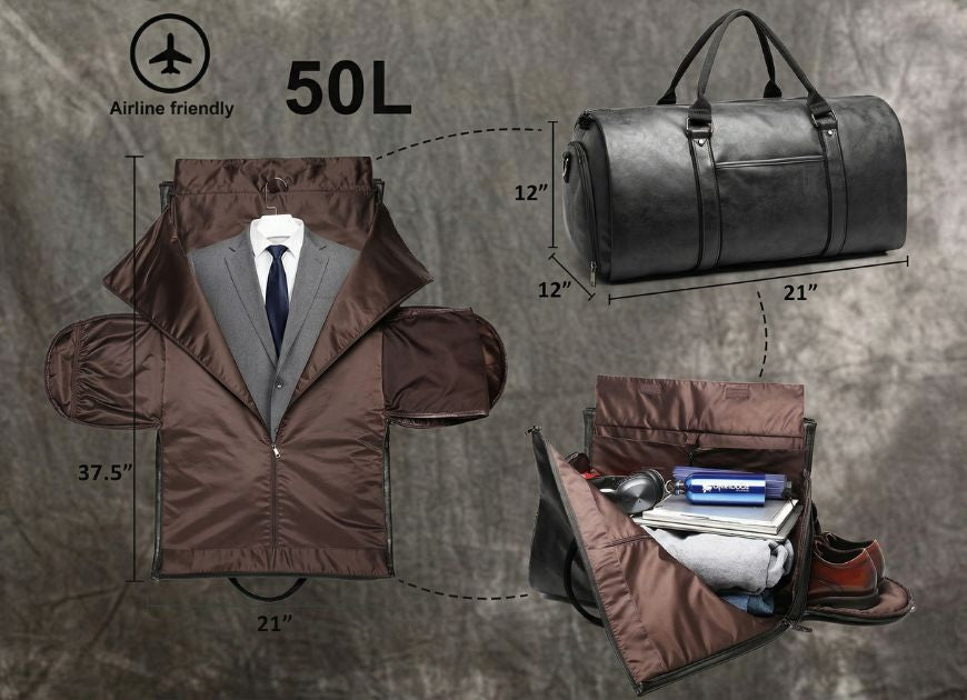 Leather Duffel Bag for Men & Women Travel Bag MK 081 – Handmade 22x12x12 in / 56x30x30 cm