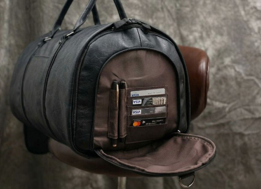 Leather Duffel Bag for Men & Women Travel Bag MK 081 – Handmade 22x12x12 in / 56x30x30 cm