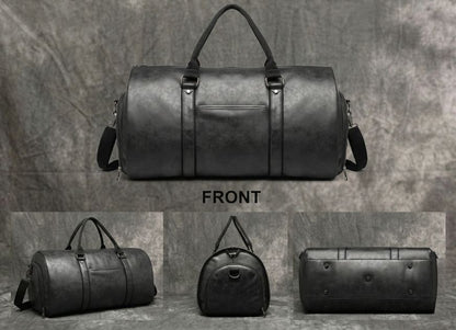 Leather Duffel Bag for Men & Women Travel Bag MK 081 – Handmade 22x12x12 in / 56x30x30 cm